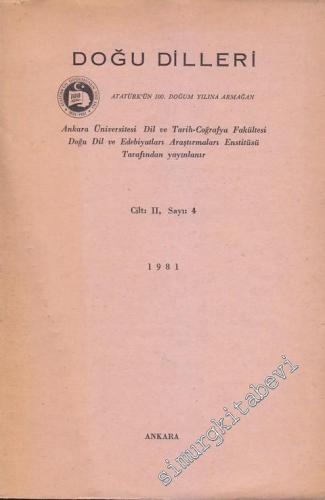 Doğu Dilleri Dergisi - Farsça Arapça Urduca Hindoloji ve Sinoloji Araştırmaları - Sayı: 4  Cilt 2     1981