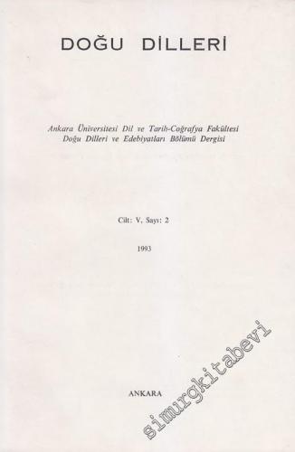 Doğu Dilleri Dergisi - Farsça Arapça Urduca Hindoloji ve Sinoloji Araştırmaları - 5. Cilt  Sayı: 2