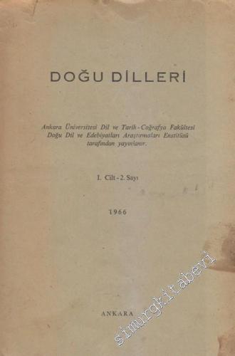 Doğu Dilleri Dergisi - Farsça Arapça Urduca Hindoloji ve Sinoloji Araştırmaları - Sayı: 2  Cilt 1     1966