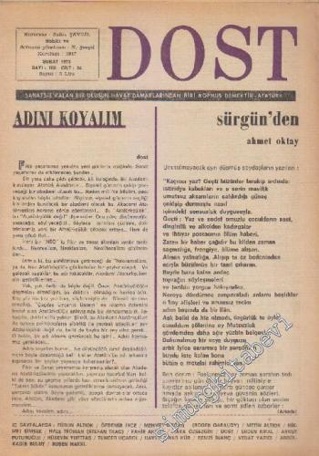 Dost Fikir ve Sanat Dergisi - Sayı: 100  24    Şubat 1973