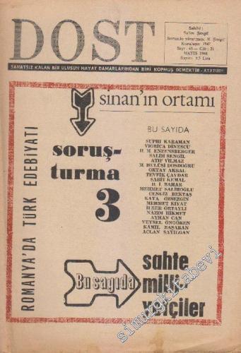 Dost Fikir ve Sanat Dergisi - Sayı: 43 21 Mayıs