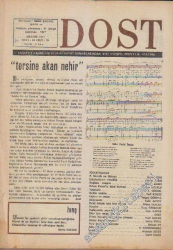 Dost Fikir ve Sanat Dergisi - Sayı: 85  24    Aralık 1971
