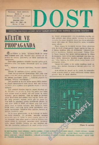 Dost Fikir ve Sanat Dergisi - Sayı: 93  24    Temmuz 1972