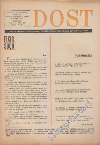 Dost Fikir ve Sanat Dergisi - Sayı: 96  25    Ekim 1972