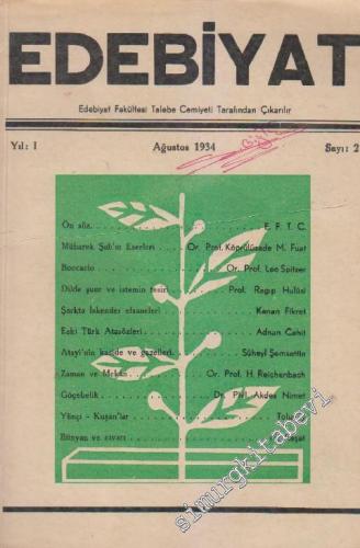 Edebiyat Dergisi - Sayı: 2    1  Ağustos