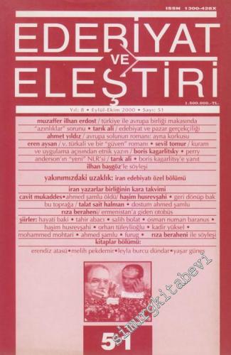 Edebiyat ve Eleştiri: Aylık Edebiyat Dergisi  - 51      Eylül - Ekim