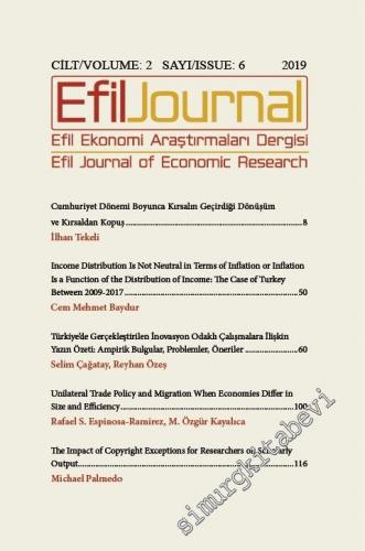 Efil Ekonomi Araştırmaları Dergisi = Efil Journal of Economic Research - Sayı: 6  Cilt: 2