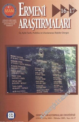 Ermeni Araştırmaları: Üç Aylık Tarih, Politika ve Uluslararası İlişkil