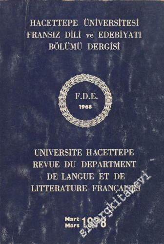 FDE Hacettepe Üniversitesi Fransız Dili ve Edebiyatı Bölümü Dergisi = Universite Hacettepe Revue du Department de Langue et de Litterature Françaises - Sayı: 1      Mart
