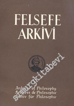 Felsefe Arkivi - Sayı: 22 - 23, Yıl: 1981