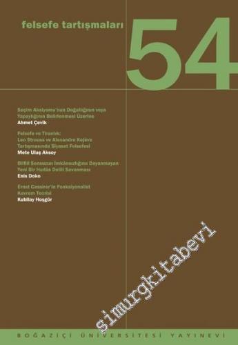 Felsefe Tartışmaları 54. Kitap - Sayı: 54       2018