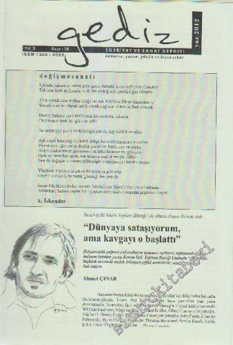 Gediz Edebiyat ve Sanat Dergisi - Sayı: 10    3  Yaz