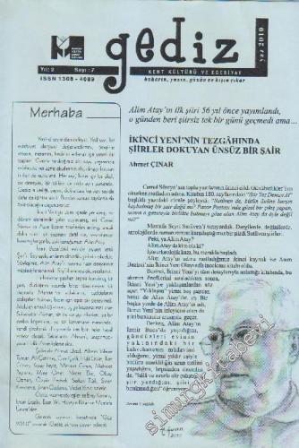 Gediz Edebiyat ve Sanat Dergisi - Sayı: 7    2  Yaz