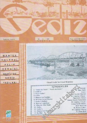 Gediz'de Gediz Gediz de Gediz  Manisa Halkevi Dergisi Gediz'de Gediz Yazıları -