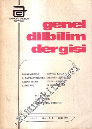 Genel Dilbilim Dergisi - Sayı: 5 - 6  Cilt: 2    Ekim 1979