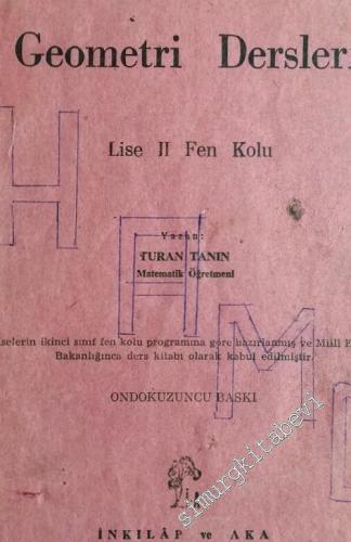 Geometri Dersleri: Lise 2 Fen Kolu -        1970
