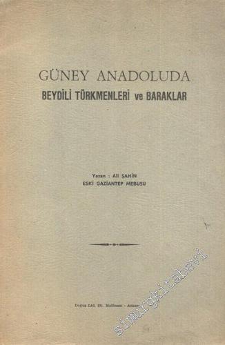 Güney Anadolu'da Beydili Türkmenleri ve Baraklar -        1962