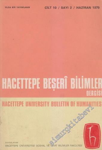 Hacettepe Beşeri Bilimler Dergisi - Hacettepe University Bulletin Of H