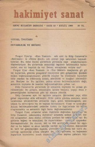 Hakimiyet Sanat Genç Kuşağın Dergisi - Sayı: 50  5  5  Eylül