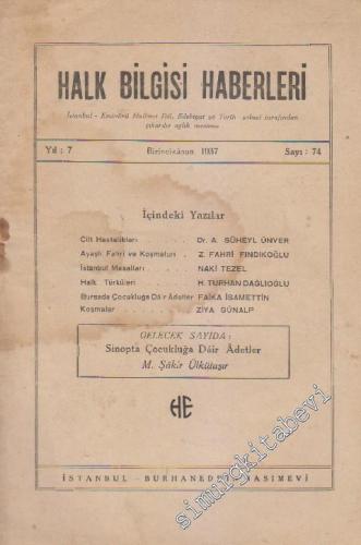 Halk Bilgisi Haberleri - Sayı: 74    6  Birincikanun