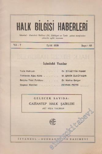 Halk Bilgisi Haberleri - Sayı: 83    7  Eylül