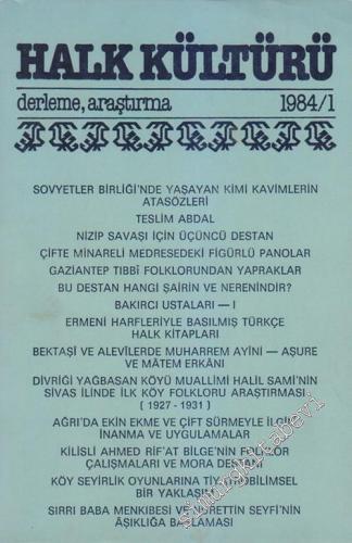 Halk Kültürü: Derleme Araştırma 1984 / 1 -       Ocak 1984