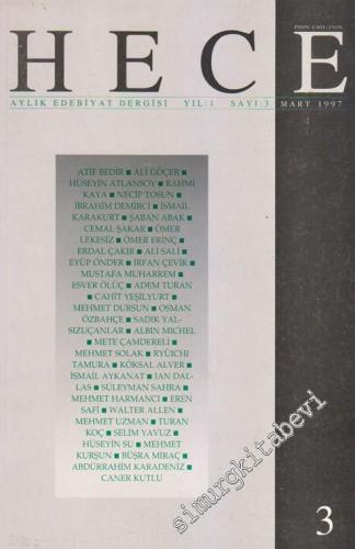 Hece Aylık Edebiyat Dergisi - 3    1  Mart
