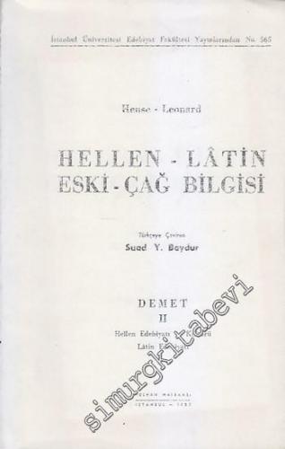 Helen-Latin Eski-Çağ Bilgisi : Demet 2 Hellen Edebiyatı ve Kültürü - L