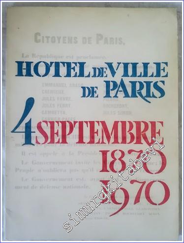 Hôtel de Ville de Paris - 4 Septembre (1870-1970) -        1970