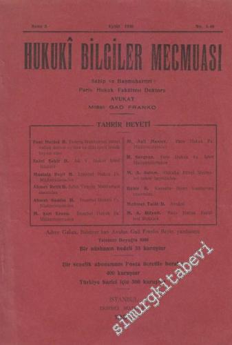 Hukuki Bilgiler Mecmuası - Sayı: 1 - 49    5  Eylül