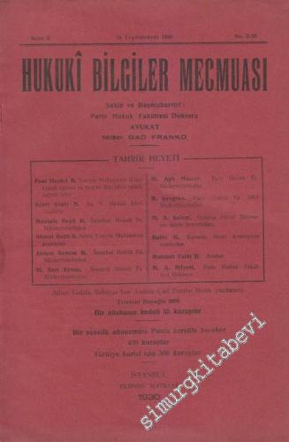 Hukuki Bilgiler Mecmuası - Sayı: 2 - 50    5  Teşrinieevel
