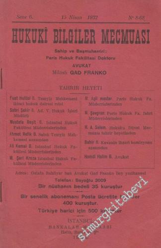 Hukuki Bilgiler Mecmuası - Sayı: 8 - 68    6  Nisan