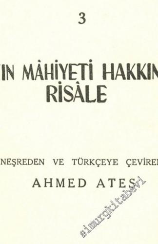 İbn Sina Risaleler 3: Aşkın Mahiyeti Hakkında Risale -        1953