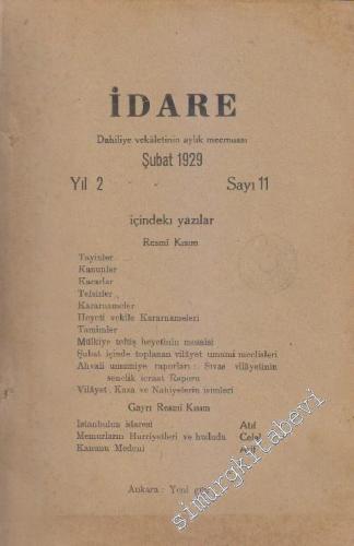 İdare Dergisi - Sayı: 11    2  Şubat 1929