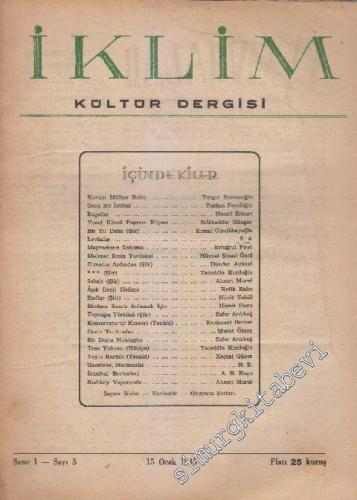 İklim Kültür Dergisi - Sayı: 3  17  I  Ocak