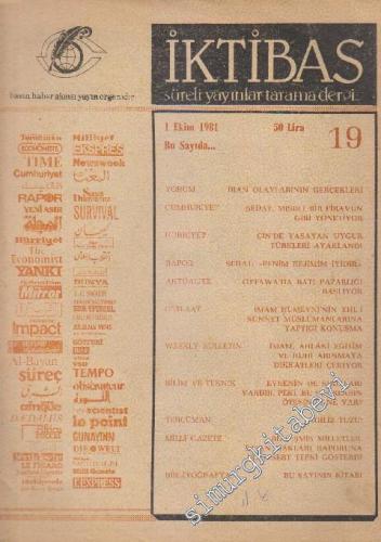 İktibas Süreli Yayınlar Tarama Dergi - Sayı: 19    8  Ekim