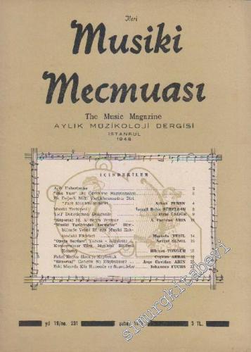İleri Musiki Mecmuası Aylık Müzikoloji Dergisi - Sayı: 231 Yıl: 19 Şub