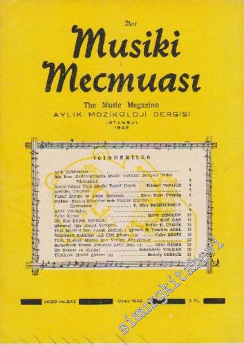 İleri Musiki Mecmuası Aylık Müzikoloji Dergisi - Sayı: 242 Yıl: 20 Oca