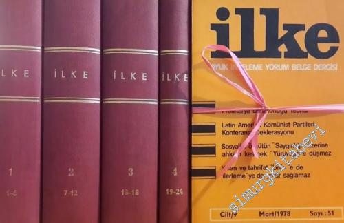 İlke Aylık İnceleme Yorum Belge Dergisi Sayı 1-51 ( Ocak 1974 - Mart 1978) (İlk 24 Sayı Ciltli, Diğerleri Fasikül Halindedir.) -