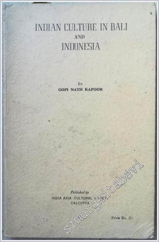 Indian Culture in Bali and Indonesia -        1958