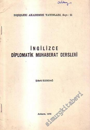 İngilizce Diplomatik Muhaberat Dersleri  -