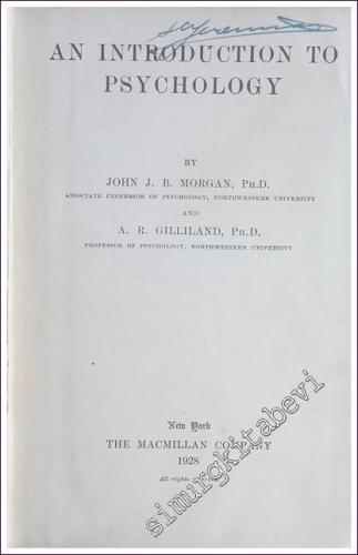 Introduction to Psychology [Hardcover] CİLTLİ -        1928