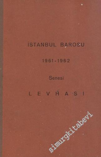 İstanbul Barosu 1961 - 1962 Senesi Levhası  -