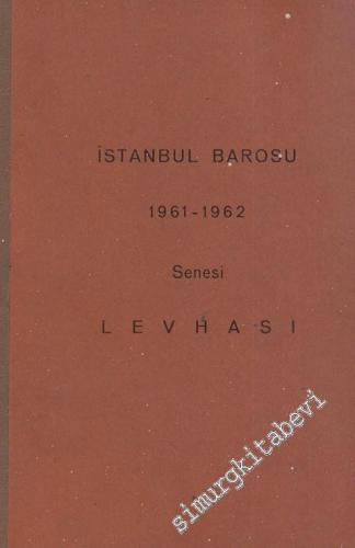 İstanbul Barosu 1961 - 1962 Senesi Levhası