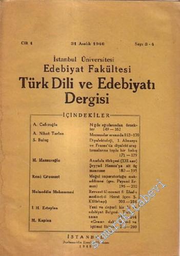 İstanbul Üniversitesi Türk Dili ve Edebiyatı Dergisi