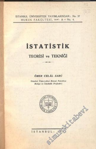 İstatistik Teorisi ve Tekniği -