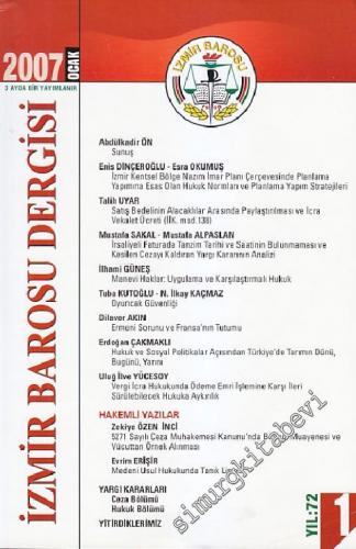 İzmir Barosu Dergisi - Sayı: 1    72  Ocak