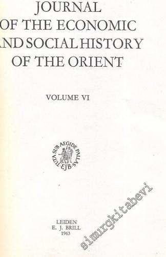 Journal of the Economic and Social History of the Orient = Journal de L'Histoire et Sociale de L'Orient FOTOKOPİ -