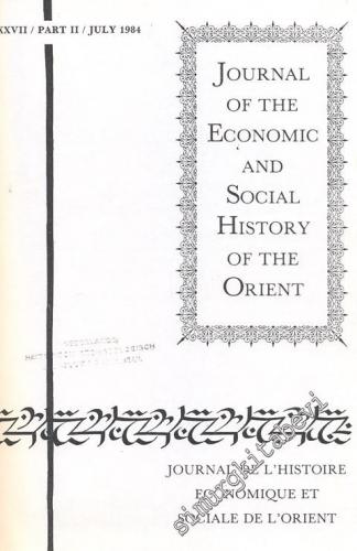 Journal of the Economic and Social History of the Orient = Journal de L'Histoire et Sociale de L'Orient FOTOKOPİ -