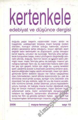 Kertenkele: Edebiyat ve Düşünce Dergisi - Sayı: 10 Mayıs - Temmuz